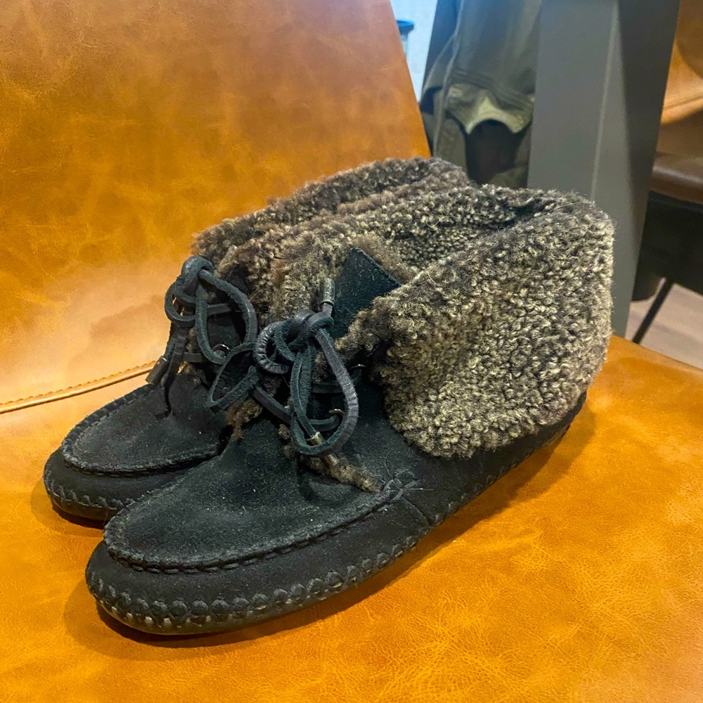 Tory Buch Authentic Sheep Shearling Slipper Booties